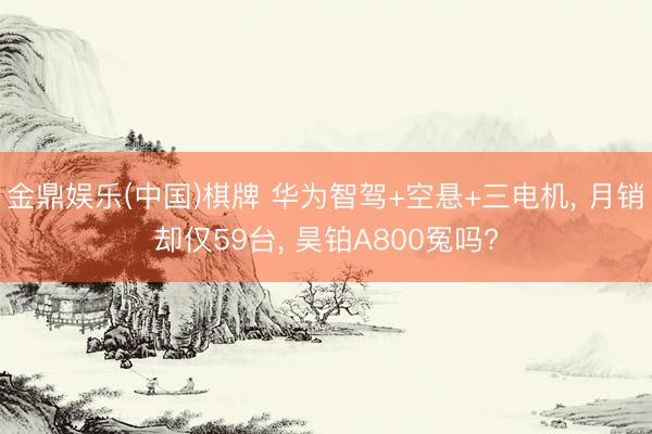 金鼎娱乐(中国)棋牌 华为智驾+空悬+三电机， 月销却仅59台， 昊铂A800冤吗?