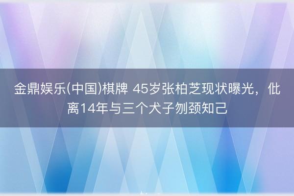 金鼎娱乐(中国)棋牌 45岁张柏芝现状曝光，仳离14年与三个犬子刎颈知己