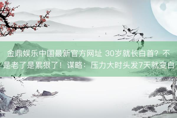 金鼎娱乐中国最新官方网址 30岁就长白首?不是老了是累狠了!谋略:压力大时头发7天就变白